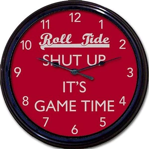 Alabama Crimson Roll Tide Wanduhr Bryant Fußball Halt die Klappe Es ist Spielzeit - Bild 1 von 1