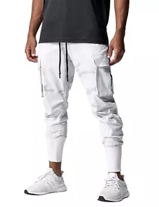 Men's Lightweight Joggers Cargo Athletic Sweatpants Slim Workout Pants - Picture 1 of 7