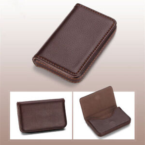 New Black Pocket PU Leather Business ID Credit Card Case Holder Wallet