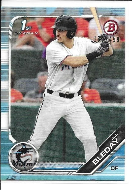 2019 Bowman Draft Sky Blue J.J. Bleday 1st Bowman Rookie Parallel RC /499 BD-150 - Image 1 of 1