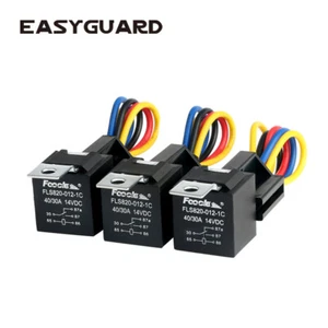 EASYGUARD SPDT car Relay Automotive Relay with Socket Wires DC12V 30/40 AMP 5pin - Picture 1 of 9