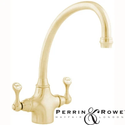 Perrin & Rowe Etruscan Dual Lever Gold Kitchen Sink Mixer Tap - 4320IG - Image 1 of 4