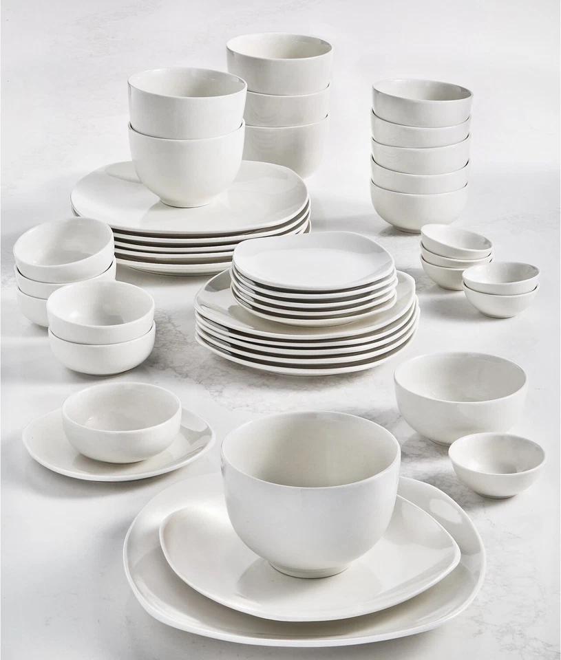 Soft Square 42 Pc. Dinnerware Set, Service for 6, White - Image 1 of 1