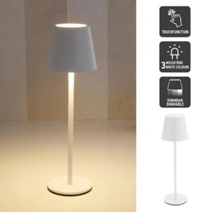LED Tischleuchte 37cm weiß Touchfunktion 3 Weißtöne stufenlos dimmbar Akku - Imagen 1 de 2
