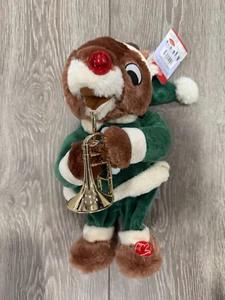 Rudolph das Rentier mit der roten Nase und Trompete animiertes Musical Dan Dee 13 Zoll Neu - Bild 1 von 1