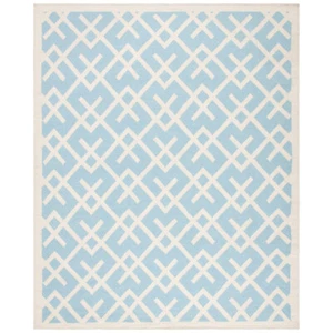 SAFAVIEH Dhurries DHU552B Light Blue / Ivory Rug - Picture 1 of 24