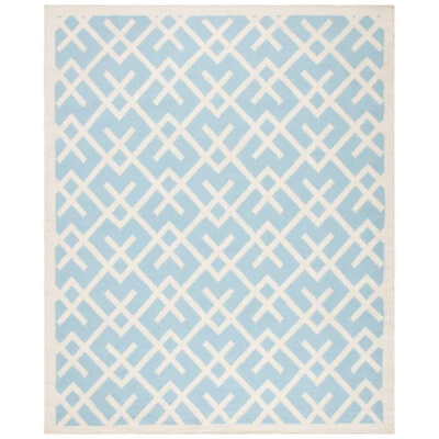 SAFAVIEH Dhurries DHU552B Light Blue / Ivory Rug - Image 1 of 4