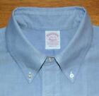 USA Brooks Brothers 80s Makers OCBD 17.5 36 solid blue oxford cotton shirt y2j6