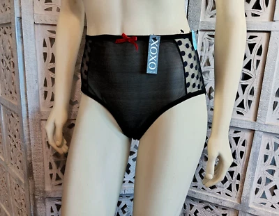 XOXO сексуальный черный сетки дизайн нахальный Boyshort белье трусики размер 8/1 X новый с Ярлыками - Изображение 1 из 3