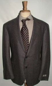 NEU MIT ETIKETT CANALI BLAZER GR 42 R WOLLE SEIDE MADE IN ITALY BLAU GRAU HAHNENTIEFEL #460 - Bild 1 von 13