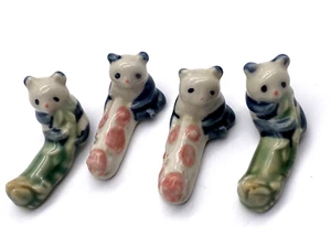 Vintage Ceramic Panda Bear Design Knife Rest Set of Four - Picture 1 of 12