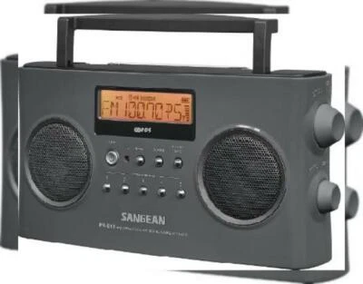 Sangean PR-D15 FM-Stereo/AM Rechargeable Portable Radio with Handle (Gray)  - Image 1 of 4
