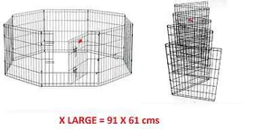 8 paneles de alambre de metal mascota perro animal ejercicio parque infantil cerca recinto jaula x grande - Imagen 1 de 6
