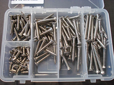 125 pc #8 w/#6 phillips oval head stainless screws assortment for Chrysler Dodge - Image 1 of 4