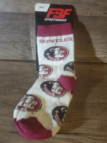 NCAA Florida State Seminoles Socks Size Child 8-13 New Cover