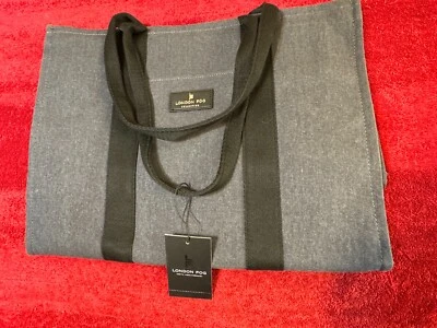 Bolso de Mano London Fog para Mujer U Hombre Gris Azul Denim Color-Lona con Cremallera Foto 1 de 4