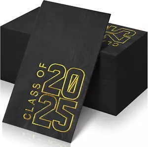 100Pcs Class of 2025 Graduation Napkin Congrats Grad Disposable Paper Cocktail N - Picture 1 of 12