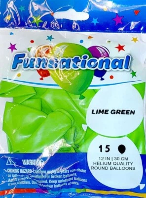 LIME GREEN FUNSATIONAL 12" LATEX BALLONS | 15CT - Image 1 of 2