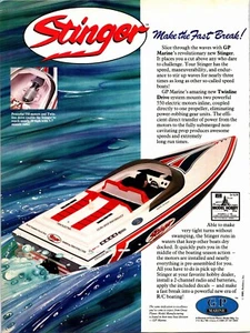 GPM STINGER RC Boat Print Ad Ephemera Wall Art Decor Great Planes - Picture 1 of 1