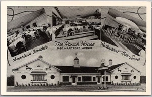 Johnston, Rhode Island Postcard THE RANCH HOUSE RESTAURANT Roadside c1940s - Picture 1 of 2
