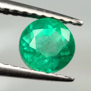 0,74 quilates - Esmeralda natural corte redondo buen brillo gema verde zambia - 9434 - Imagen 1 de 3