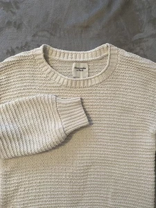 Maglione Abercrombie & Fitch taglia L avorio maglia grossa spalle scoperte accogliente classico - Foto 1 di 9