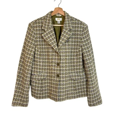 Chaqueta Blazer Talbots Tweed Lana Italiana Talla 16 A Cuadros Oficina Otoño Invierno Foto 1 de 4