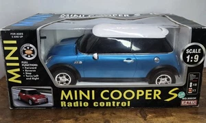 Eztec Mini Cooper großes ferngesteuertes Auto Maßstab 1:9 blau getestet und funktionsfähig sehr guter Zustand - Bild 1 von 24