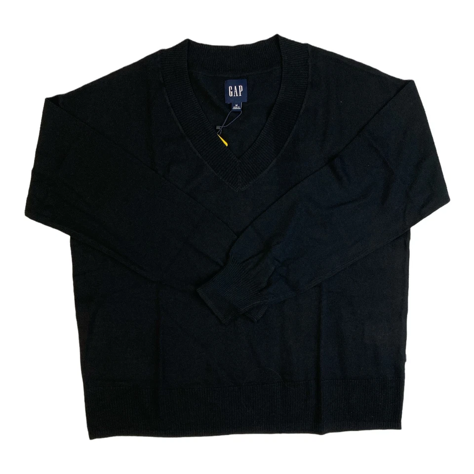 Gap Women's Black V-Neck Sweater XS Long Sleeve