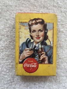 Vintage, Original, 1943 WWII, Coca-Cola Playing Cards, Very Good+, Original Box - Picture 1 of 8
