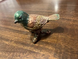 Eichelhäher Strongwater Miniatur Vogel Emaille Schmuckschatulle - Bild 1 von 9