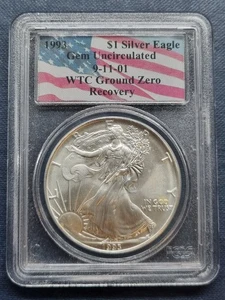 1993 Silver Eagle Uncirculated 9/11 WTC GROUND ZERO RECOVERY COIN 9-11-01 #92424 - Picture 1 of 2