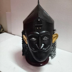Crusader Great Helmet Medieval Knight Templar Helmet with Stand Brass Cross LARP - Picture 1 of 9
