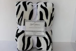 THE GIFT COLLECTION MIKROPLÜSCH ZEBRA DRUCK ÜBERWURF DECKE 60" x 70" - SCHWARZ/WEISS - Bild 1 von 1