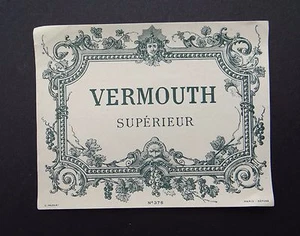 Vecchia etichetta VERMOUTH SUPERIEUR Victor Palyart 376 vecchia etichetta fra... - Foto 1 di 1