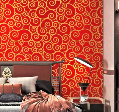 Rolo de papel de parede não tecido texturizado abstrato chinês tradicional chinês 9,5M - Imagem 1 de 4