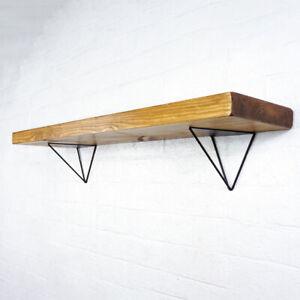 Black Hairpin Shelf Brackets (Pair) | Industrial decor - 3 sizes available