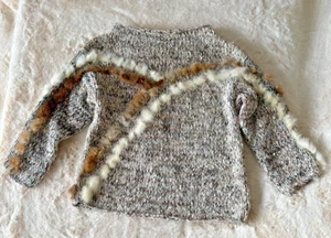 Marieakin Sweater vintage with rabbit fur details Earth Tones size M USA - Picture 1 of 9