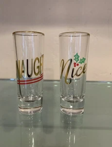 Set regalo bicchieri Pottery Barn cattivi e belli Natale bordo oro merce da bar nuovi con scatola - Foto 1 di 1