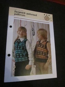 KNITTING PATTERN GIRLS AND BOYS JACQUARD-PATTERNED PULLOVERS **MUST SEE ** - Picture 1 of 1