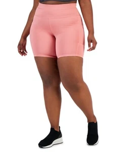 SOILED Ideology Women's High Rise Pull On Bike Shorts Pink Size 3X $50 A492 - Picture 1 of 2