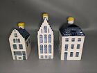 Lot of 3 KLM BOLS Delft Holland Miniature Houses #50, 52, and 55 No Alcohol (B1)