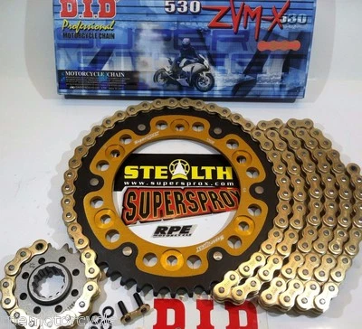 Honda CBR1000rr 2008-2016 DID ZVMX Gold 530 OEM SUPERPROX cadena y piñones kit Foto 1 de 4