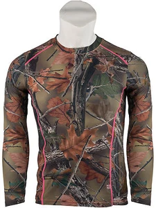 WOMEN'S CAMO IMPULSE 4 WAY STRETCH ACTIVE PERFORMANCE  L/S T-SHIRT- CAMOUFLAGE - Picture 1 of 4