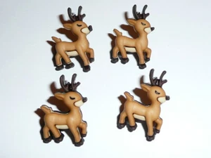 Botones de caña realistas de reno de Navidad 1" paseo de Santa (4) adorno - Imagen 1 de 8