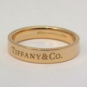 TIFFANY & Co. 18K Rose Gold 4mm Wedding Band Ring 7.5 - Picture 1 of 6