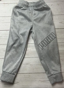 PUMA Gray Logo Sweatpants Boys Size 4 - Picture 1 of 5