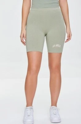 Pantalones Cortos Forever 21 Para Mujer Verde Salvia Motociclista S Los Ángeles California Nuevos Foto 1 de 4