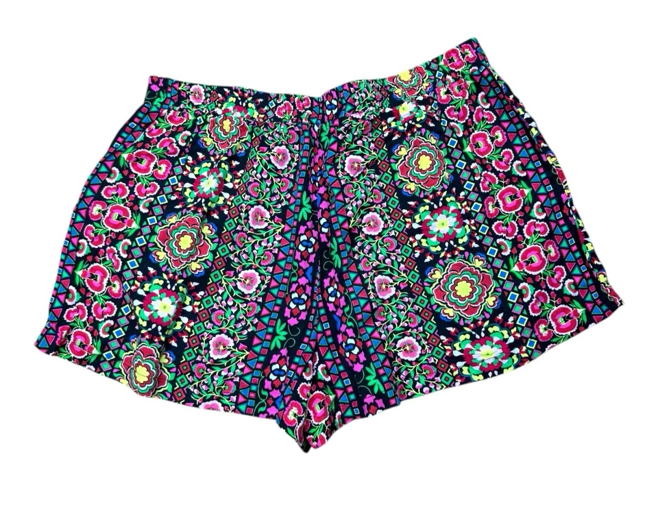 Pantalones Cortos Florales George Cintura Alta Pierna Ancha Multicolor Para Mujer Reino Unido Talla 16 Verano Foto 1 de 4