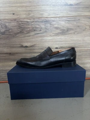 Mocasines Massimo Matteo Penny de cuero azul marino para hombre talla 10 Foto 1 de 3